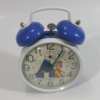 1990 Bagdasarian Productions Alvin and The Chipmunks Cartoon Character Windup Blue Alarm Clock - Work Great!