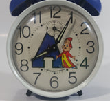 1990 Bagdasarian Productions Alvin and The Chipmunks Cartoon Character Windup Blue Alarm Clock - Work Great!