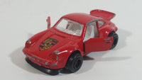 Vintage Majorette Porsche 911 Turbo No. 209 Red 1/57 Scale Die Cast Toy Car Vehicle with Opening Doors