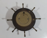 Vintage Ships Wheel Barometer - Wood, Brass, Metal Face - West Germany