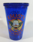 Universal Studios Fox The Simpsons Krusty Burger Restaurant "Over Dozen's Sold" Blue Plastic Cup with Lid