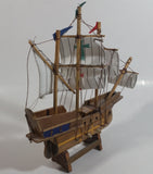 Vintage Collectible Santa Maria 1492 Wooden Model Sailing Ship
