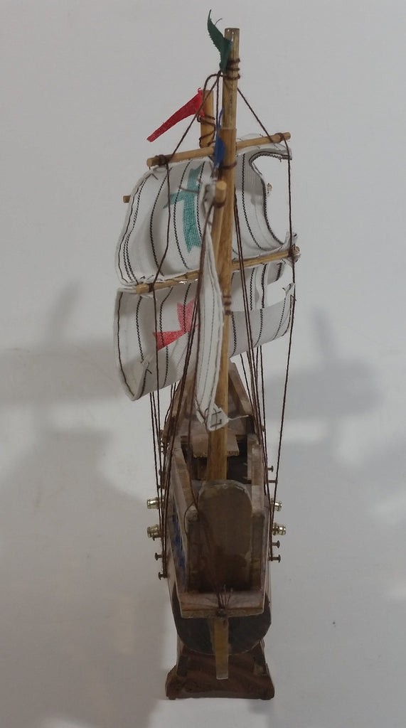 Vintage Collectible Santa Maria 1492 Wooden Model Sailing Ship ...