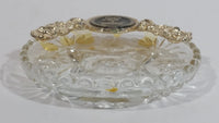 Rare Vintage Universal Studios Crystal Glass and Gold Tone Metal Ash Tray Smoking Movie Film Collectible