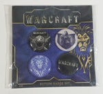 Warcraft Button Badge Set of 4 Round Pins New in Pack Video Computer Game Collectible