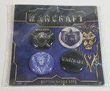Warcraft Button Badge Set of 4 Round Pins New in Pack Video Computer Game Collectible