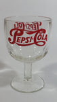 Vintage Pepsi-Cola Soda Pop 6" Tall Heavy Glass Large Goblet Style Stemmed Cup With Red Lettering