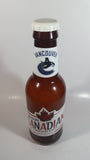 Molson Canadian Beer NHL Ice Hockey Vancouver Canucks 14" Tall Large Brown Plastic Bottle Shaped Coin Bank Sports Collectible