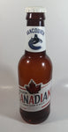 Molson Canadian Beer NHL Ice Hockey Vancouver Canucks 14" Tall Large Brown Plastic Bottle Shaped Coin Bank Sports Collectible