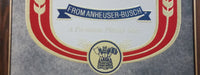 Vintage 1987 Anheuser Busch LA Beer 17 1/2" x 20" Wood Framed Glass Advertising Mirror Pub Lounge Bar Collectible