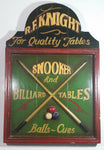 Vintage R.F. Knight "For Quality Tables" Snooker and Billiards Tables Balls ~ Cues Wooden Pool Table Wall Hanging Advertisement