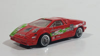 1998 Hot Wheels Flag Flyers 25th Anniversary Lamborghini Countach Red Die Cast Toy Exotic Luxury Car Vehicle