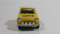 Unknown Brand "Sporty Power Racing #23" Mini Cooper Pullback Yellow Die Cast Motorized Friction Toy Car Vehicle with Opening Doors