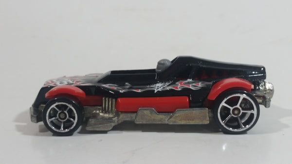 2009 Hot Wheels Connect Cars: Track Legends Med-Evil Black Red Die Cast Toy Race Car Vehicle