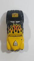 Rare VHTF Hot Wheels Ford Coupe Hot Rod Black and Yellow w/ Flames Die Cast and Plastic Toy Slot Car Drag Racing Vehicle NOT Tested