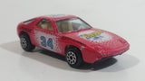 1980s Yatming Hot Pink Porsche 928 Flystone #34 Super Runner Die Cast Toy Car No. 1034