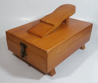 Vintage Style Wood Wooden Dovetail Shoe Shine Box
