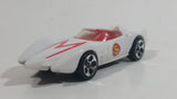 2008 Hot Wheels Mach 5 Speed Racer White Plastic Toy Race Car Vehicle