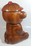 Vintage Treasure Craft Cute Brown Teddy Bear Wearing a Baseball Cap Hat 13" Tall Ceramic Cookie Jar Made in U.S.A.