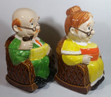 Vintage Cute Set of Grandma and Grandpa in Rocking Chairs 11" Tall Ceramic Cookie Jars Made in Japan