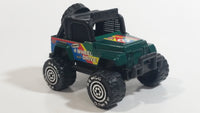 1987 Remco 4 Wheel Drive 4x4 Jeep STP Autolite Green and Black Die Cast Toy Car Off-Roading Vehicle