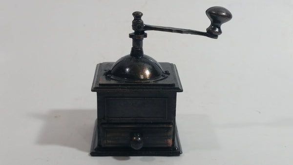 Miniature Coffee Grinder Metal Pencil Sharpener Doll House Furniture Size with Turning Handle and Opening Drawer