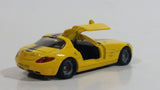 SIKU Mercedes-Benz SLS AMG Yellow Die Cast Toy Luxury Sports Car Vehicle with Opening Gull Wing Doors