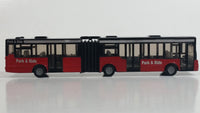 SIKU Park & Ride Articulated Hinged Bus Black and Red Die Cast Toy Public Transit Vehicle