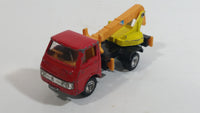 Rare Eidai Grip No. 40 Skymaster Utility Crane Truck Red Yellow, Black, Orange 1/62 Scale Die Cast Toy Car Construction Equipment Machinery Vehicle with Driver Inside