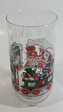 1980s McCrory Stores Inc Enjoy Coca-Cola Classic Santa Claus Conducting The North Pole Express Train Christmas Holiday Themed 6" Tall Glass Cup