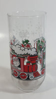 1980s McCrory Stores Inc Enjoy Coca-Cola Classic Santa Claus Conducting The North Pole Express Train Christmas Holiday Themed 6" Tall Glass Cup