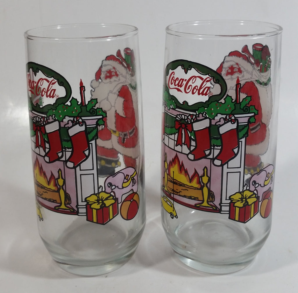 1980s McCrory Stores Inc Set of 2 Coca-Cola Santa Claus Fireplace with ...