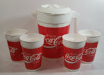 PackerWare Enjoy Coca-Cola Classic Plastic Pitcher with 4 Matching Cups