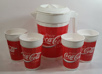 PackerWare Enjoy Coca-Cola Classic Plastic Pitcher with 4 Matching Cups