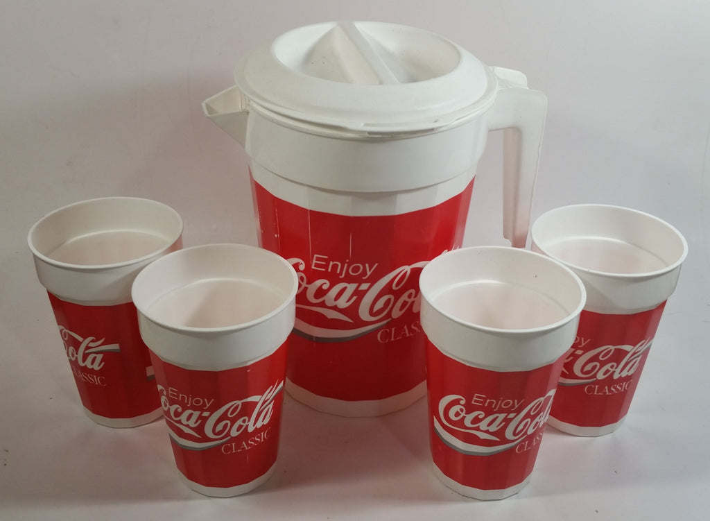 PackerWare Enjoy CocaCola Classic Plastic Pitcher with 4 Matching Cup