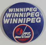 Vintage NHL Winnipeg Jets Ice Hockey Team Round Button Pin Sports Collectible