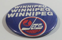 Vintage NHL Winnipeg Jets Ice Hockey Team Round Button Pin Sports Collectible