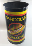 Rare HTF Vintage Vancouver Canucks 19" Tall Metal Trash Can - Used Condition