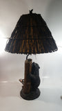 Cal Lighting Resin Bear and Bee 30" Tall Lamp Light with Branch Covered Shade