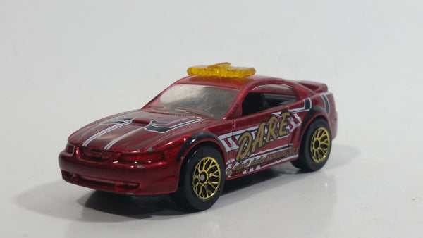 2001 Matchbox D.A.R.E. '99 Mustang Metallic Red Die Cast Toy Car Vehicle