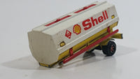 Vintage Majorette Shell Oil Fuel Tanker Trailer Yellow , Red White Die Cast Toy Car Vehicle