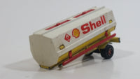 Vintage Majorette Shell Oil Fuel Tanker Trailer Yellow , Red White Die Cast Toy Car Vehicle