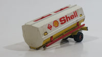 Vintage Majorette Shell Oil Fuel Tanker Trailer Yellow , Red White Die Cast Toy Car Vehicle