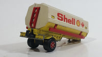 Vintage Majorette Shell Oil Fuel Tanker Trailer Yellow , Red White Die Cast Toy Car Vehicle