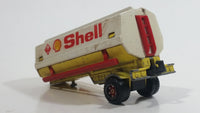 Vintage Majorette Shell Oil Fuel Tanker Trailer Yellow , Red White Die Cast Toy Car Vehicle