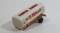 Vintage Majorette Shell Oil Fuel Tanker Trailer Yellow , Red White Die Cast Toy Car Vehicle