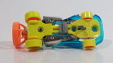 1994 Hot Wheels Top Speed Pipe Jammer Back Burner Blue, Yellow, Orange, Chrome Plastic Die Cast Toy Car Vehicle with Hook Bottom