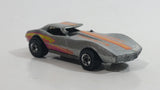 1988 Hot Wheels Chevrolet Corvette Stingray Metalflake Silver Die Cast Toy Car Vehicle