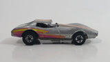 1988 Hot Wheels Chevrolet Corvette Stingray Metalflake Silver Die Cast Toy Car Vehicle
