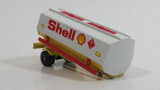 Vintage Majorette Shell Oil Fuel Tanker Trailer Yellow , Red White Die Cast Toy Car Vehicle